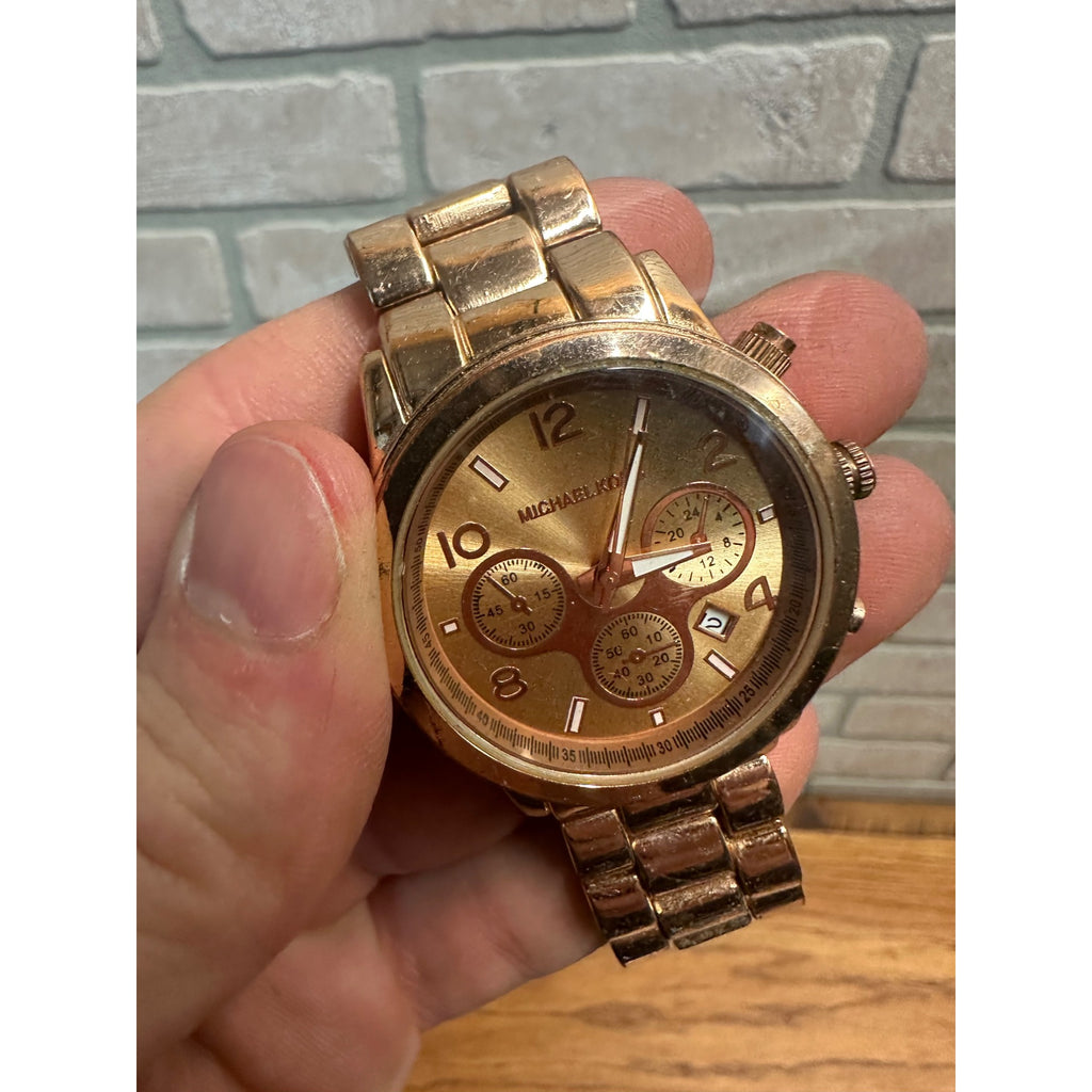 Michael Kors Gold-Tone Wrist Watches Unisex MK3039 + MK-5076