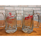 (3) VINTAGE LEINENKUGELS BEER HEAVY GLASS MUG LIBBEY THUMB HOLD 12oz
