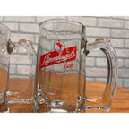 (3) VINTAGE LEINENKUGELS BEER HEAVY GLASS MUG LIBBEY THUMB HOLD 12oz