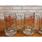 (3) VINTAGE LEINENKUGELS BEER HEAVY GLASS MUG LIBBEY THUMB HOLD 12oz