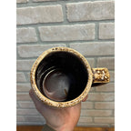 Vintage Large Brown Drip Glaze 1960's Wisconsin State University Oshkosh Ceramic Stein Or Tankard Mug WSU
