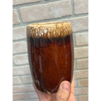 Vintage Large Brown Drip Glaze 1960's Wisconsin State University Oshkosh Ceramic Stein Or Tankard Mug WSU