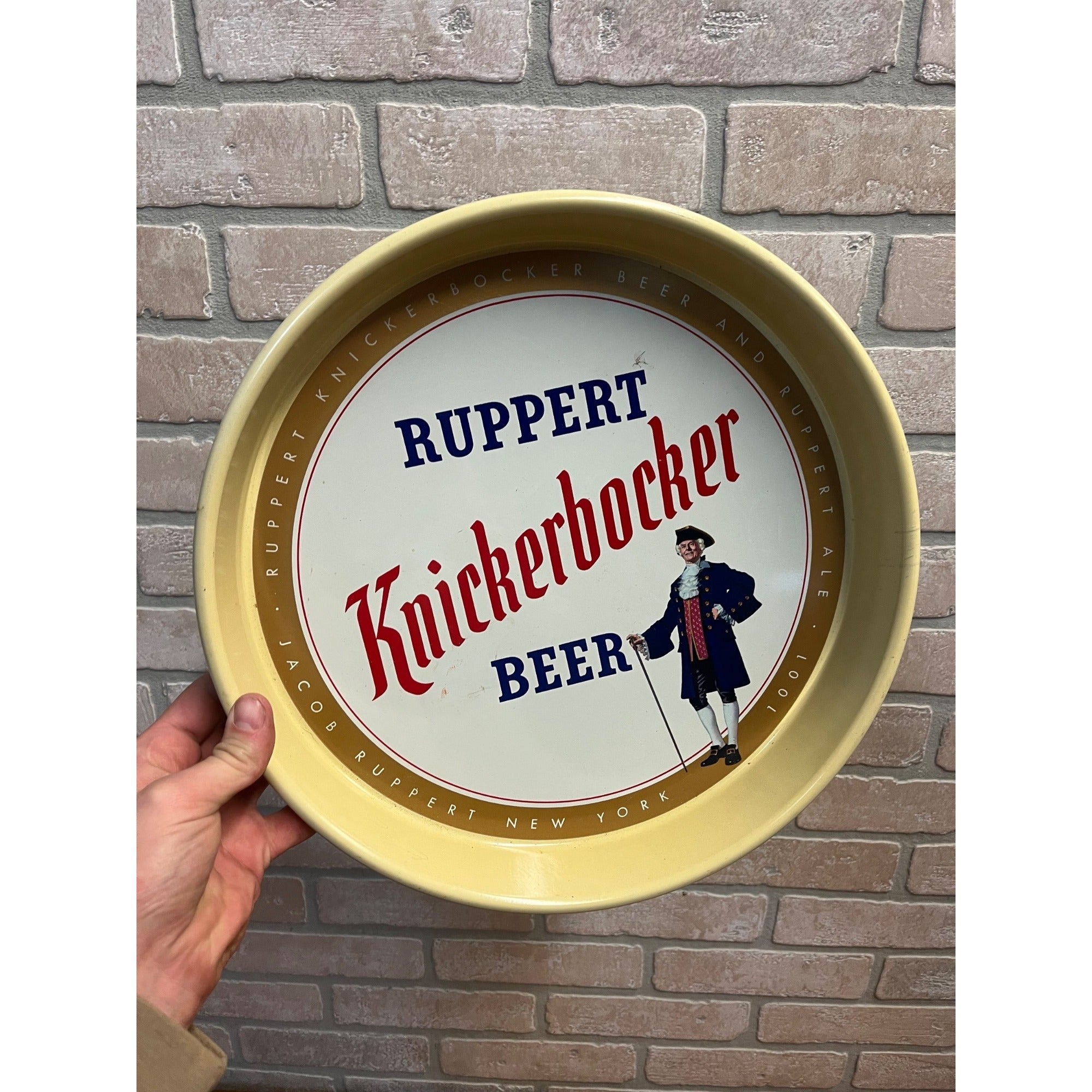Vintage Ruppert Knickerbocker Beer Serving Tray Advertising New York