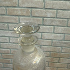 Vintage Glass Pharmacy Apothecary Bottle With Stopper and Glass Label Reading AQ. Menth. Pip. (Tincture of Peppermint)