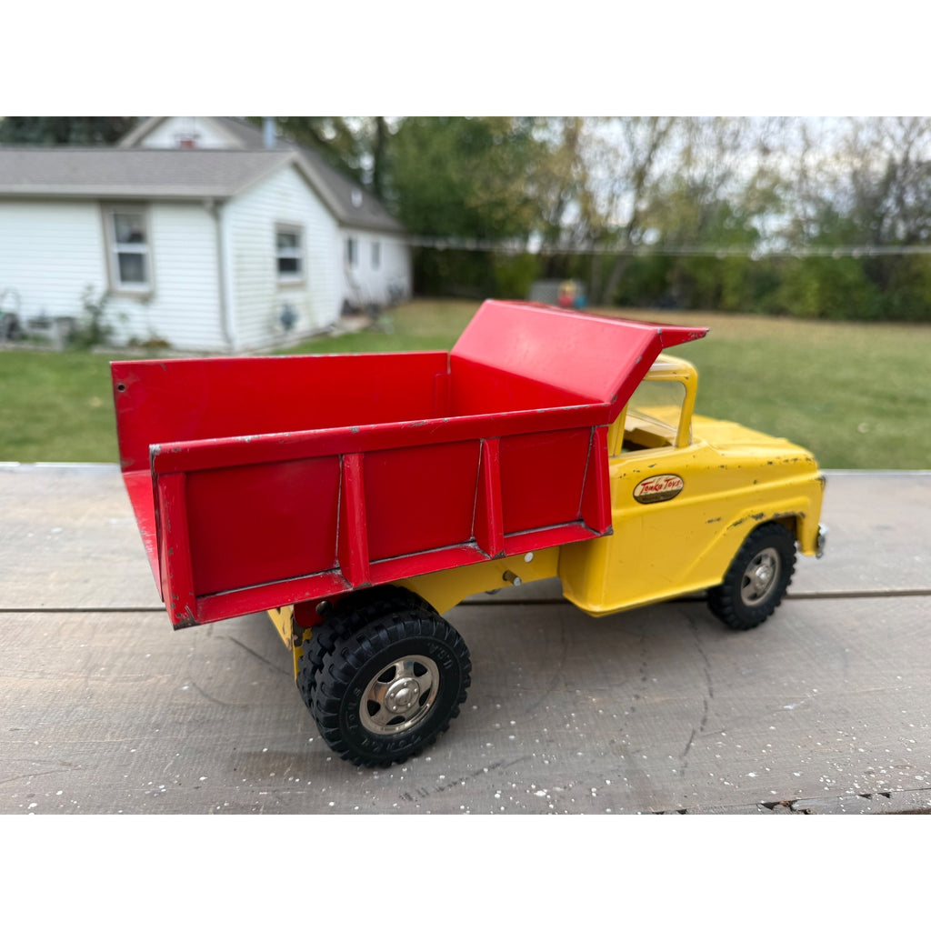 Vintage Tonka Dump Truck Yellow & Red Pressed Steel Toy