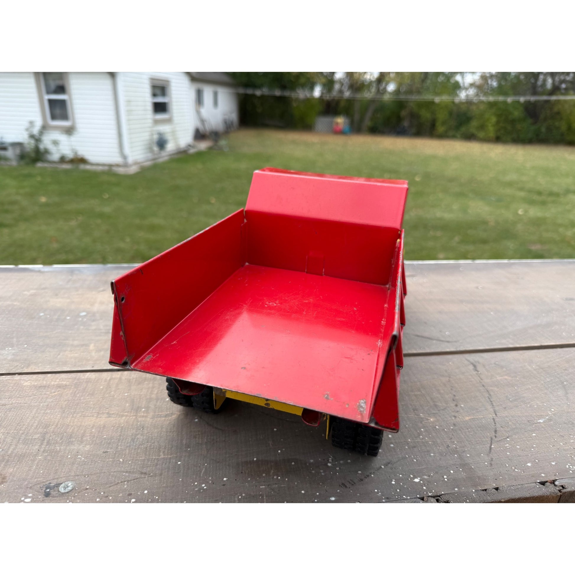 Vintage Tonka Dump Truck Yellow & Red Pressed Steel Toy