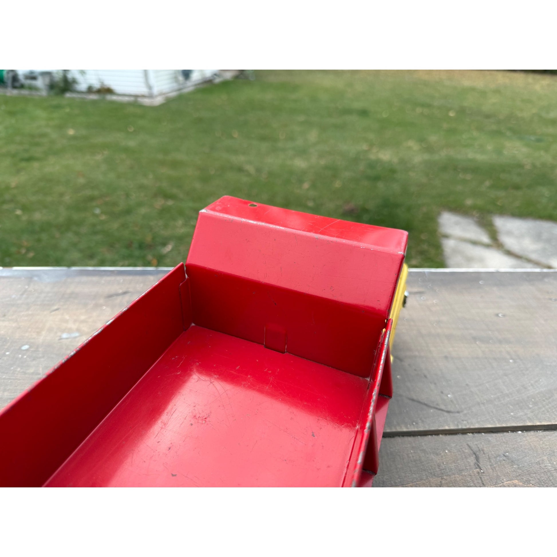 Vintage Tonka Dump Truck Yellow & Red Pressed Steel Toy