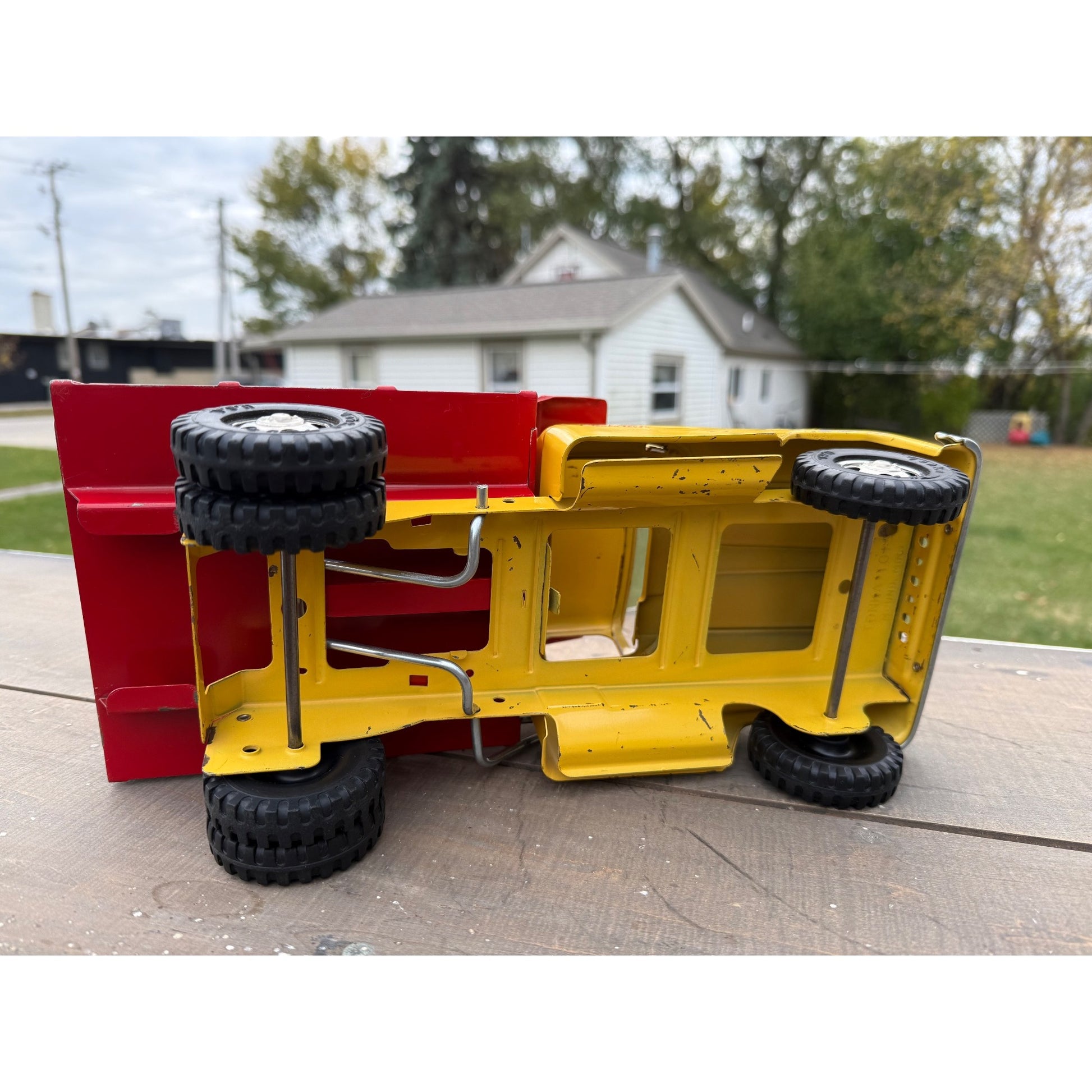 Vintage Tonka Dump Truck Yellow & Red Pressed Steel Toy