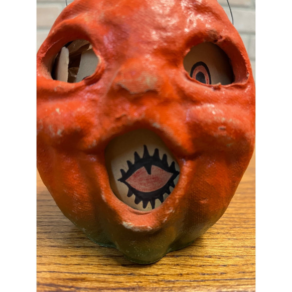 Vintage Halloween Paper Mache Jack O' Lantern JOL Choir Boy 4.5"