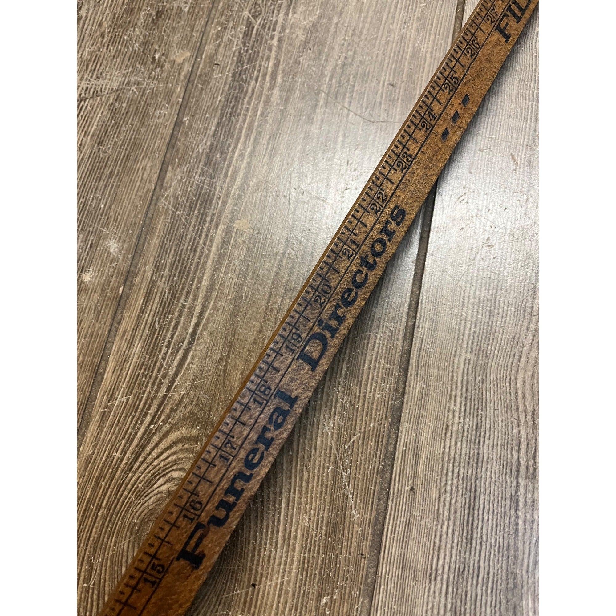 Vintage Fillmore Wisconsin Funeral Directors Advertising Yardstick De Tuncq & Crass