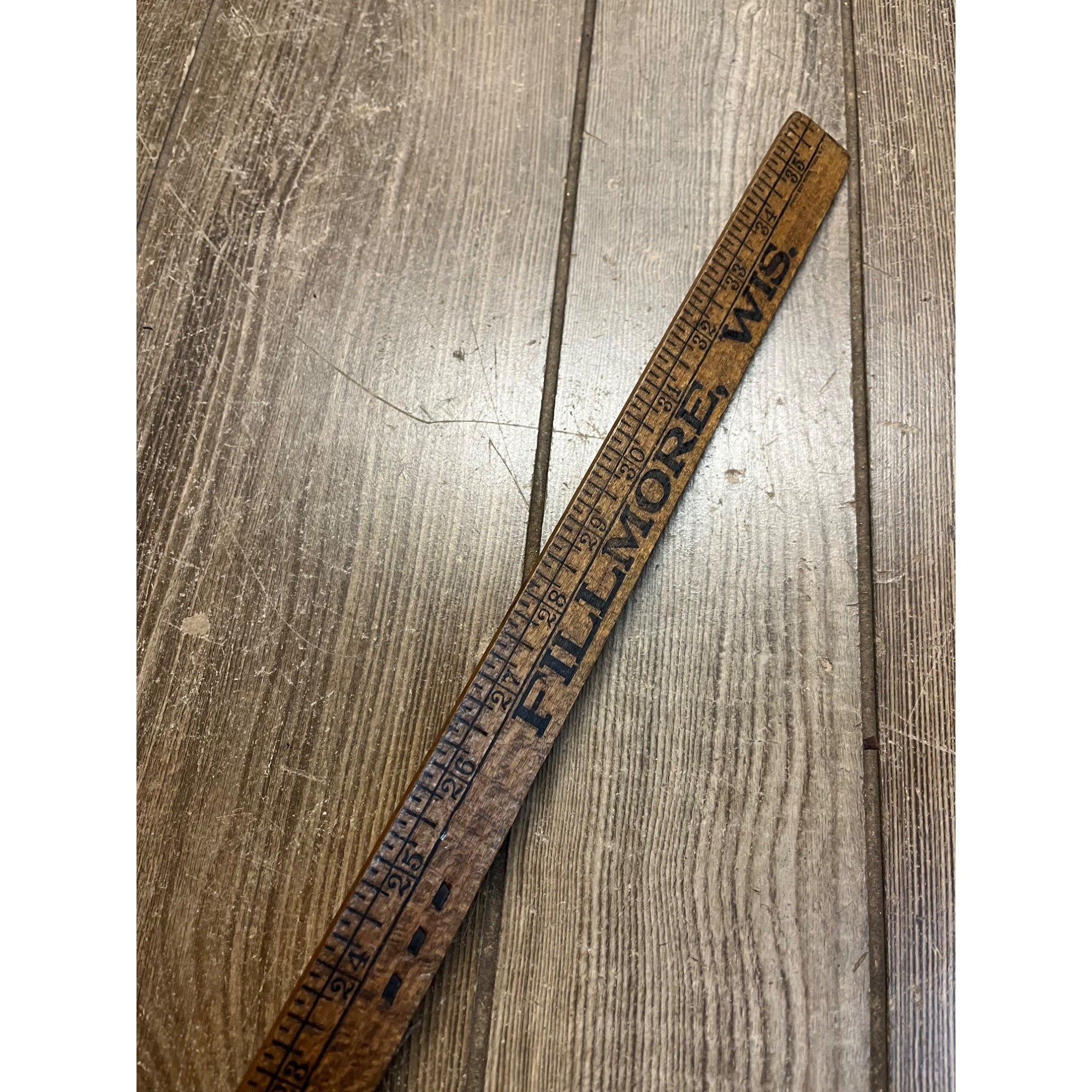 Vintage Fillmore Wisconsin Funeral Directors Advertising Yardstick De Tuncq & Crass