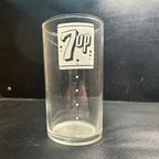 Vintage 7up Measure Dots White ACL Soda Fountain Glass Drinking Cup