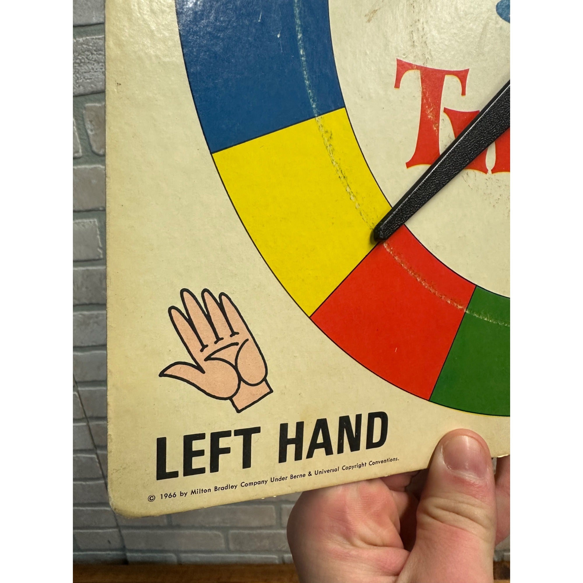 Vintage Twister Game 1966 Milton Bradley Replacement Spinner Board Only