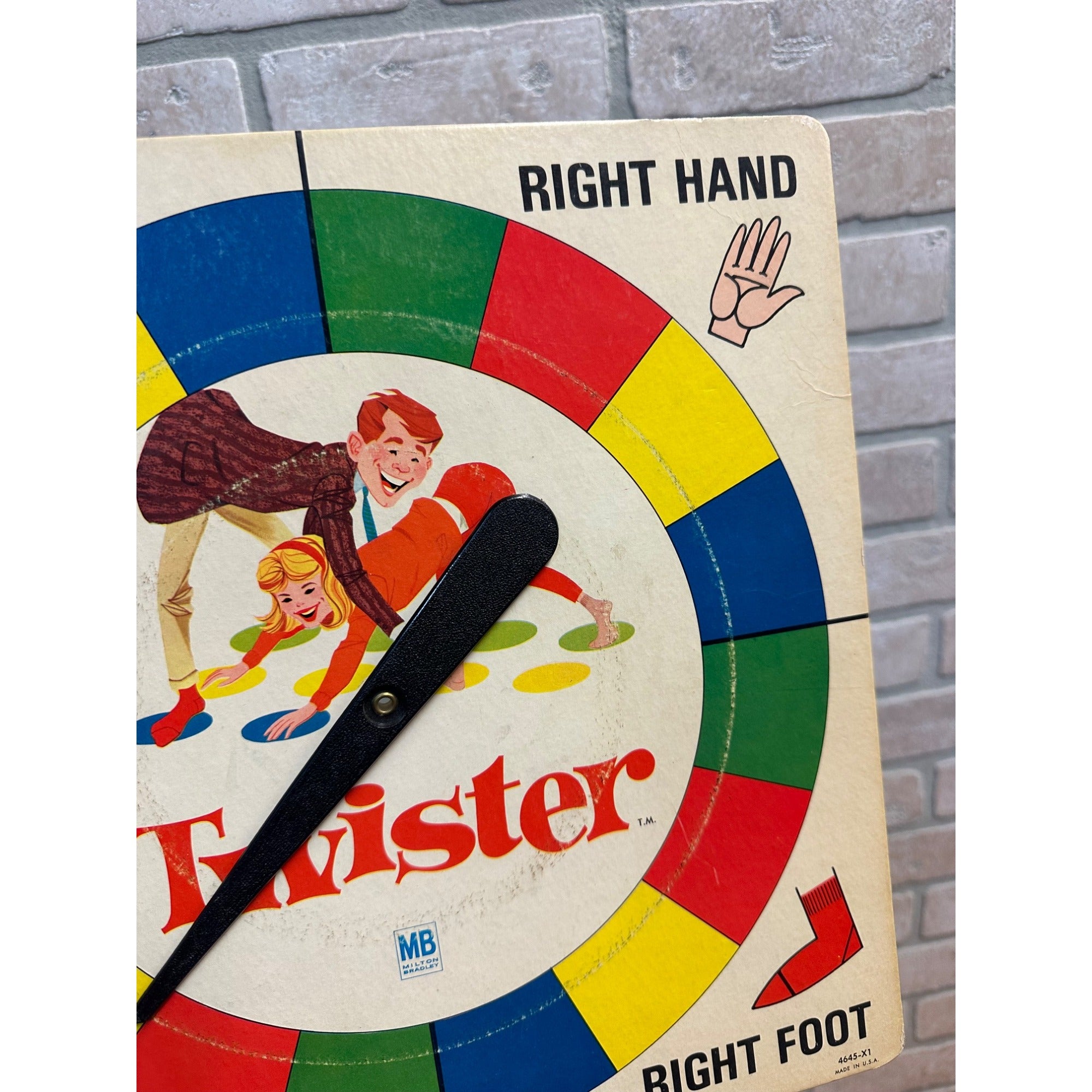 Vintage Twister Game 1966 Milton Bradley Replacement Spinner Board Only