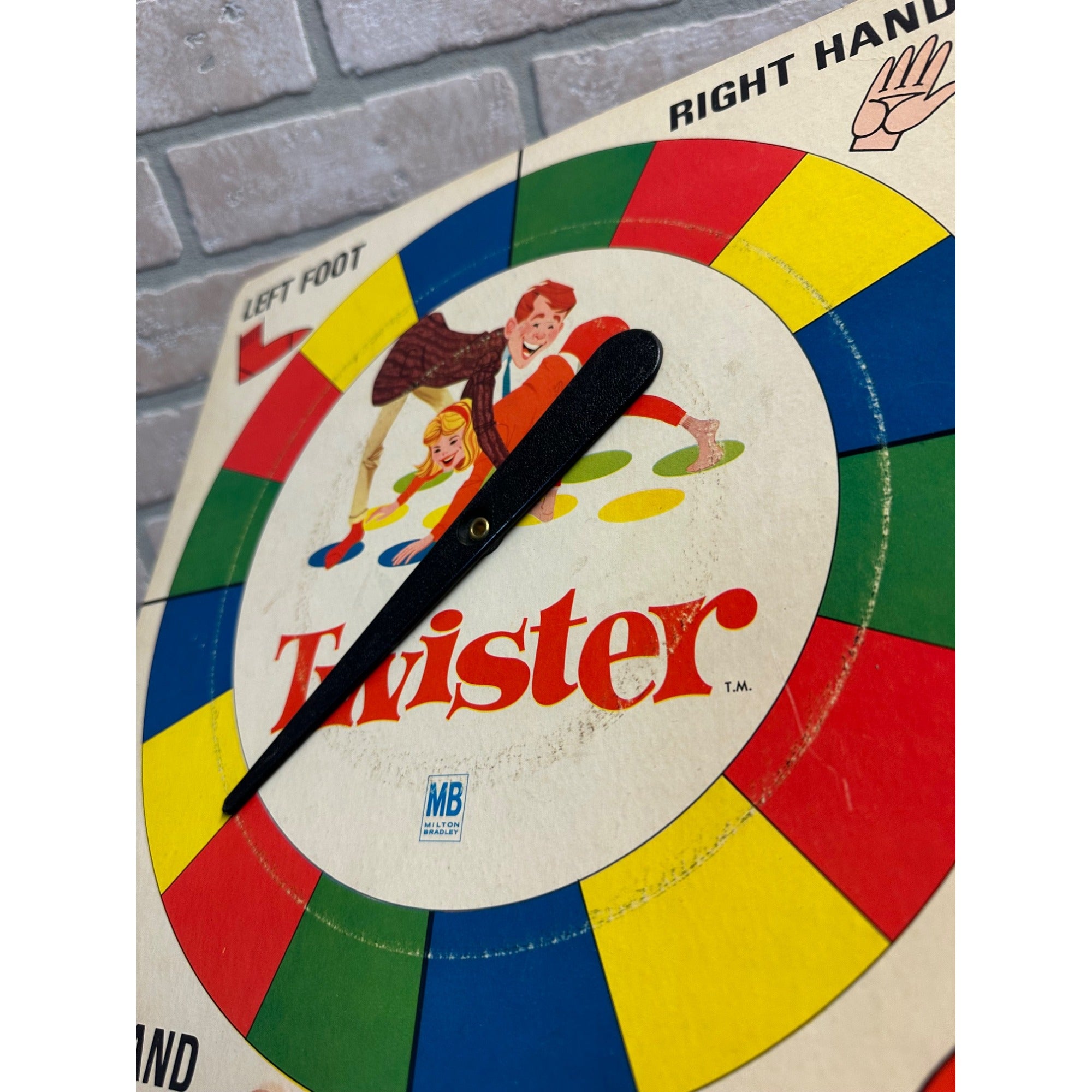 Vintage Twister Game 1966 Milton Bradley Replacement Spinner Board Only