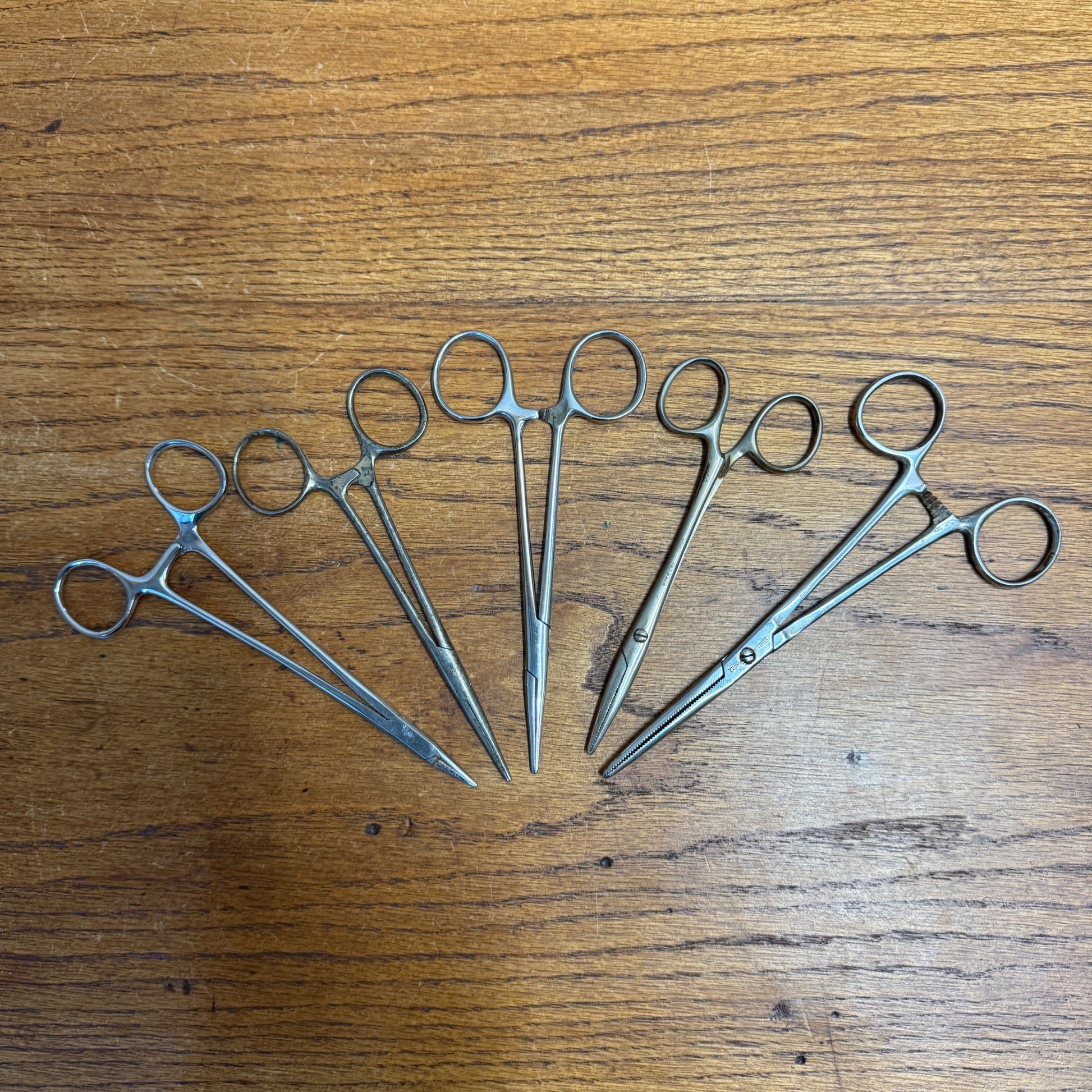Vintage Lot (5) Medical Tissue Clamps Instruments Windsor Krome Klein ++