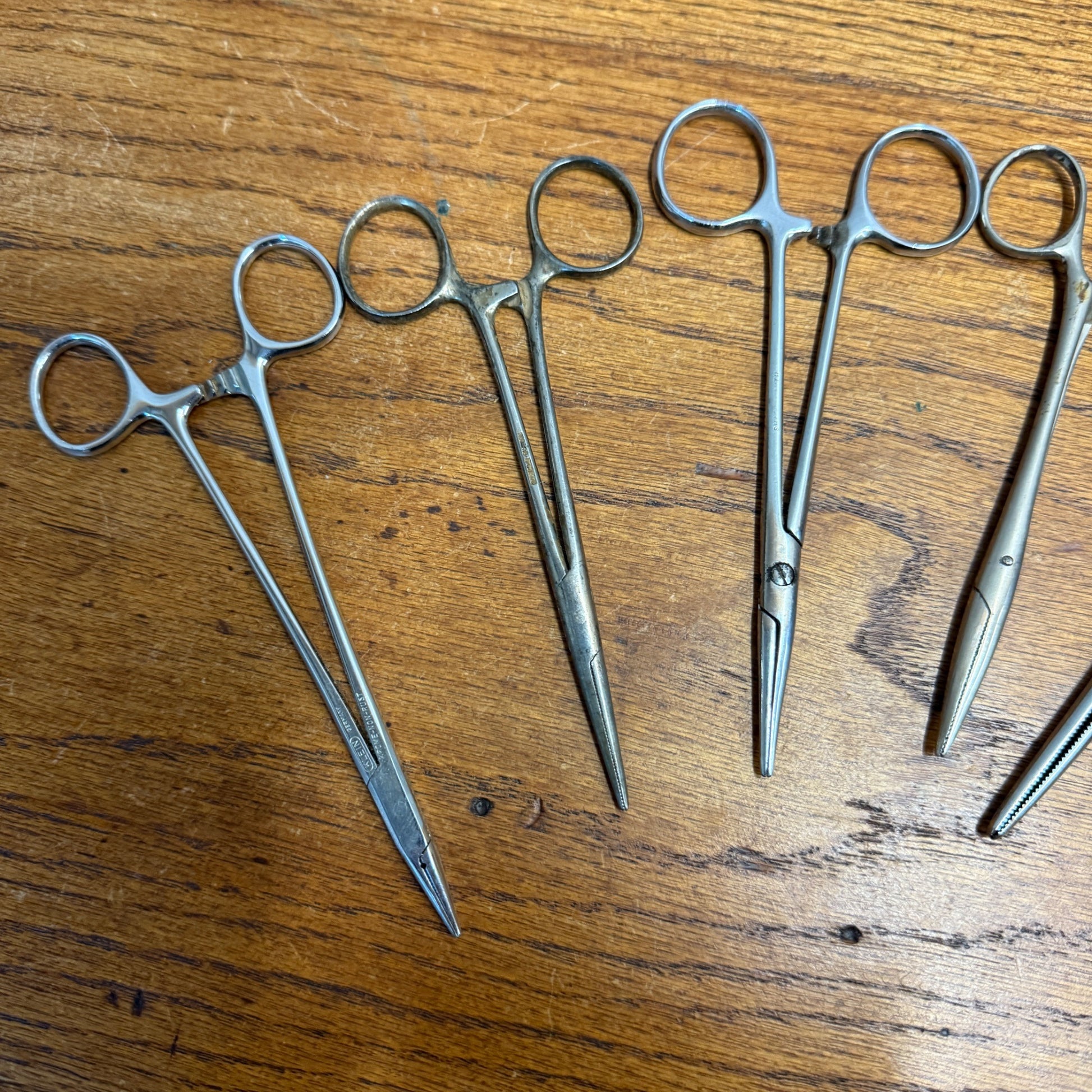 Vintage Lot (5) Medical Tissue Clamps Instruments Windsor Krome Klein ++