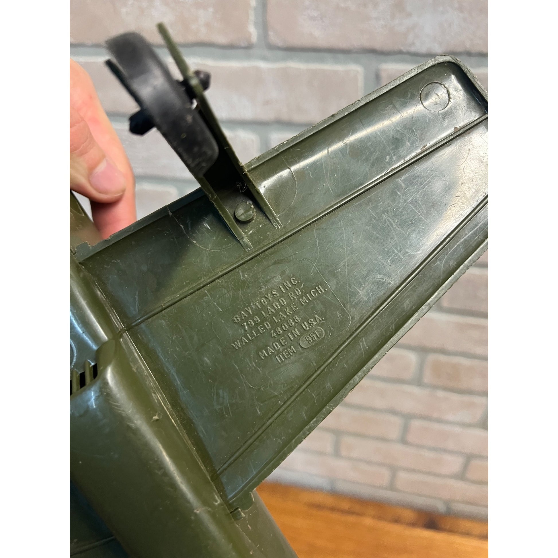 Vintage WWII Plastic P-51 Mustang Airplane US Army Green P51 - Gay Toys Inc.