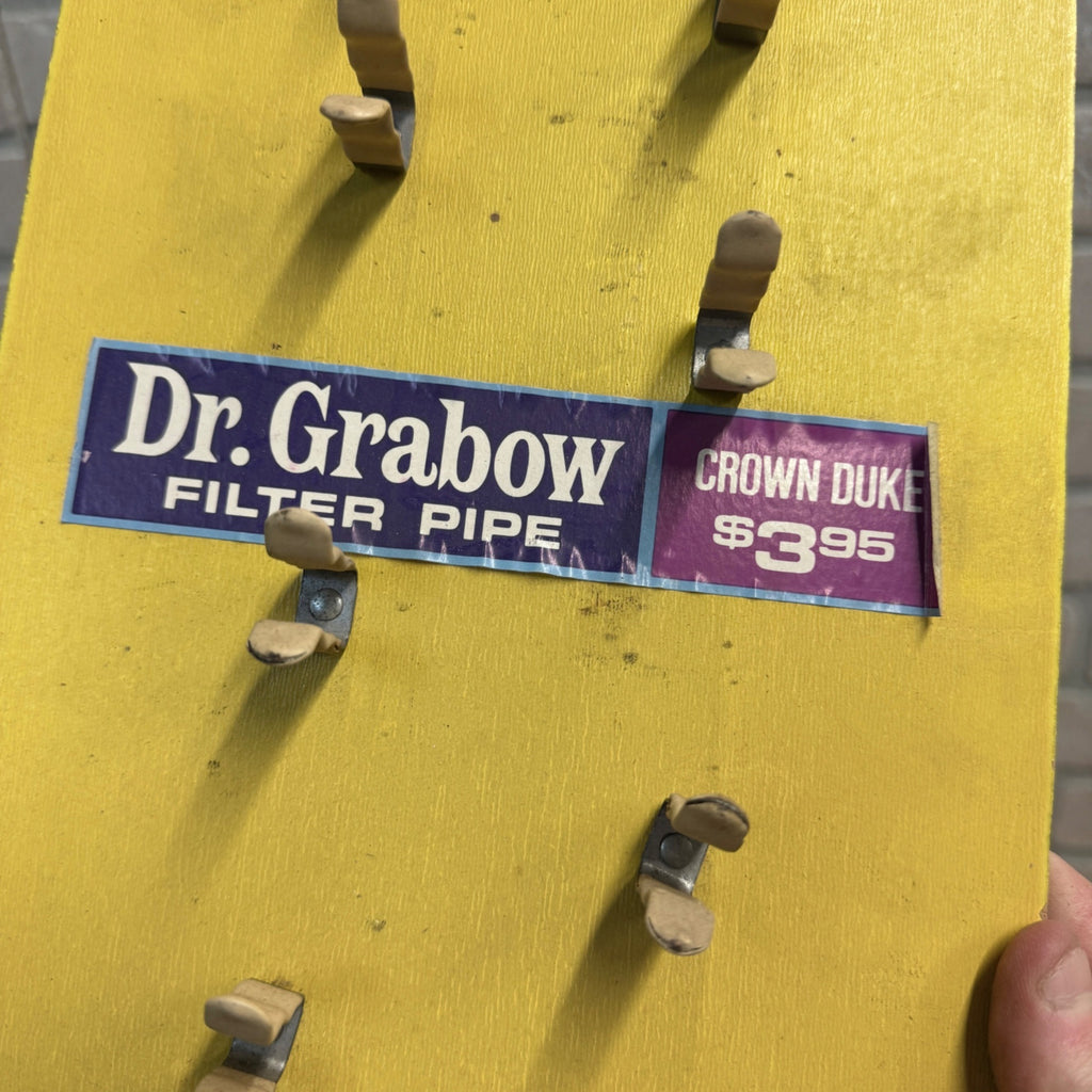 Dr Grabow Vintage Pipe Tobacco Smoking Display Stand Sign Retail Advertising.