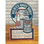 Vintage 1940s Kitchen Klenzer Polish Advertising Store Display Easelback Sign