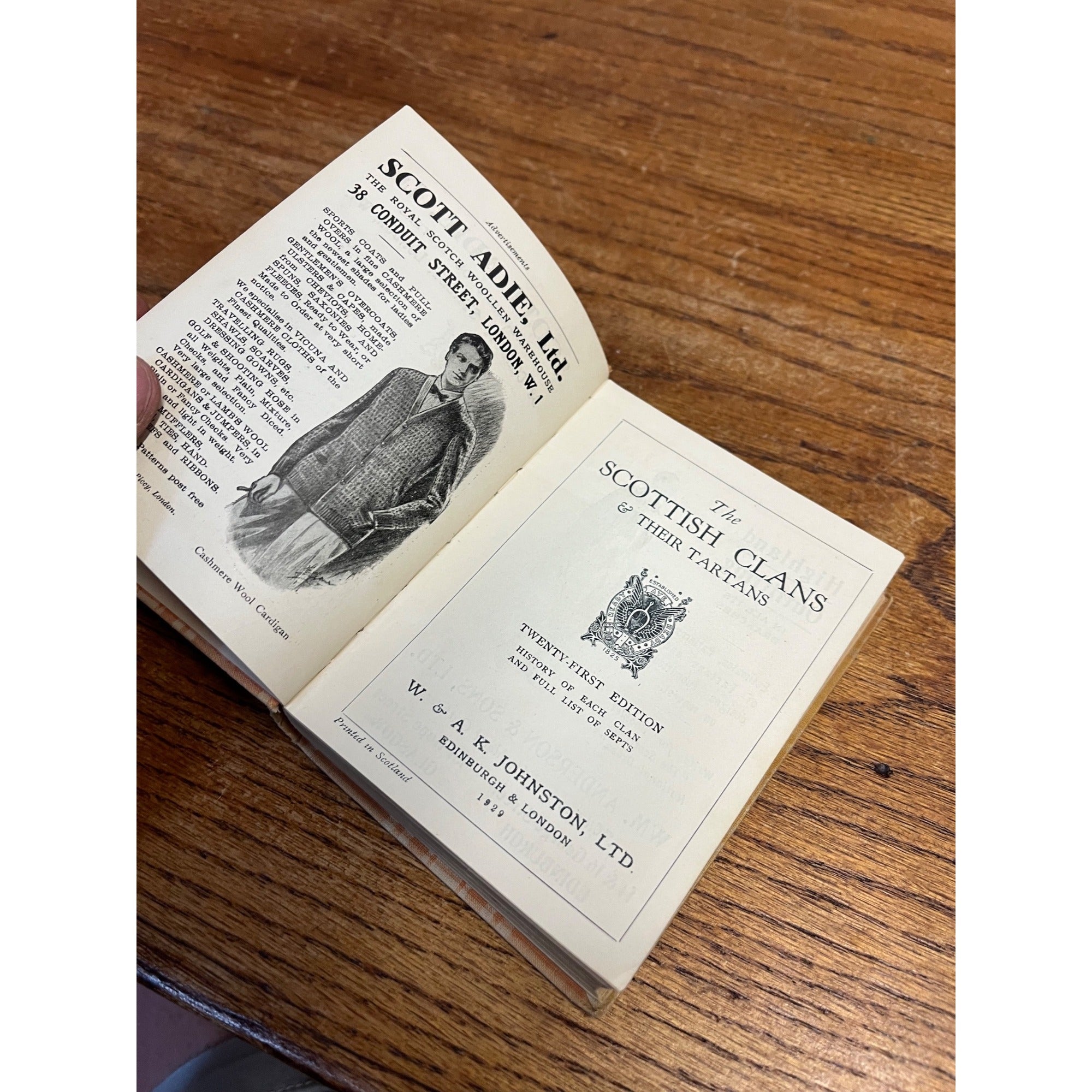 1929 The Scottish Clans and Their Tartans Hardcover Book Antique Vintage Miniature Volume Edinburgh