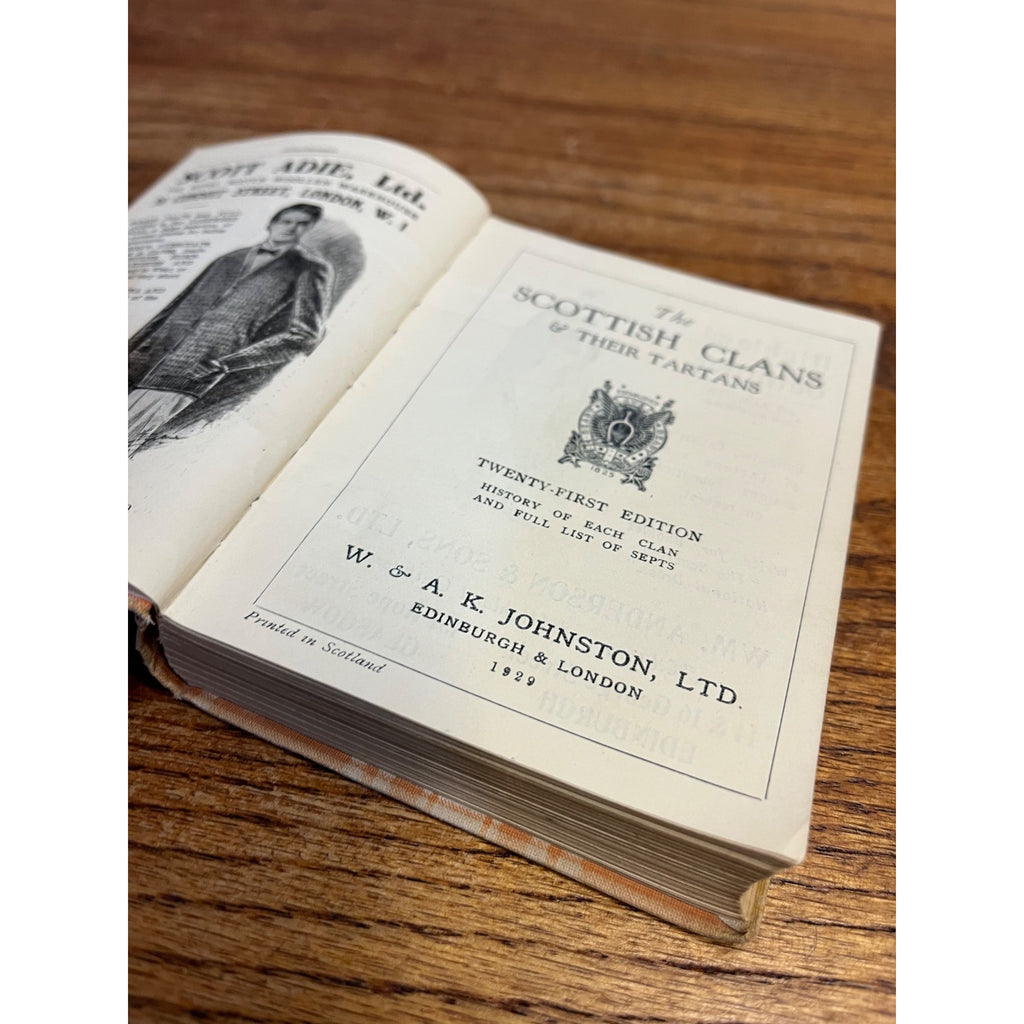 1929 The Scottish Clans and Their Tartans Hardcover Book Antique Vintage Miniature Volume Edinburgh