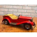 Vintage Tin Bandai Japan Friction British MG Roadster Red 1960s