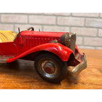 Vintage Tin Bandai Japan Friction British MG Roadster Red 1960s