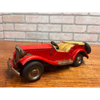 Vintage Tin Bandai Japan Friction British MG Roadster Red 1960s