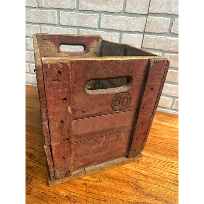 Vintage Maribel Mineral Springs Soda Wooden Crate Wisconsin Primitive Red Paint