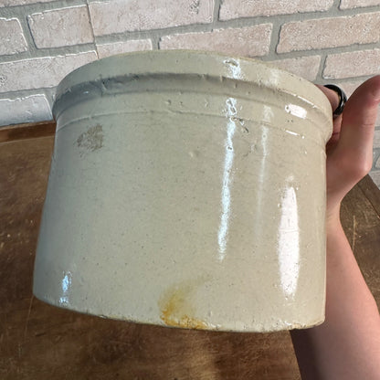 1900's Macomb Pottery Company Western Stoneware Salt Glazed Butter Crock