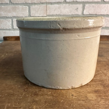 1900's Macomb Pottery Company Western Stoneware Salt Glazed Butter Crock