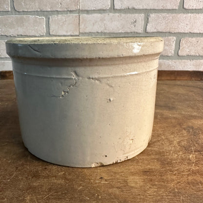 1900's Macomb Pottery Company Western Stoneware Salt Glazed Butter Crock