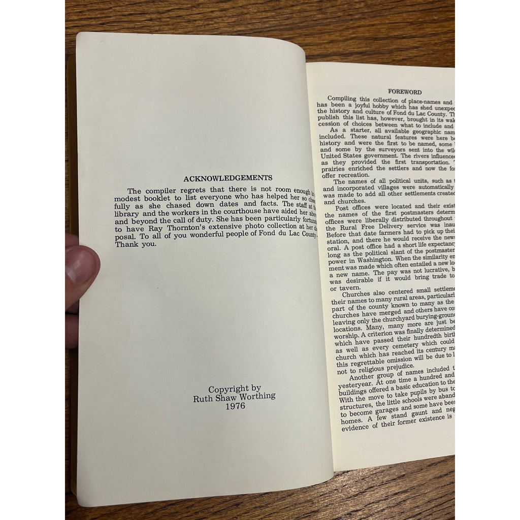 Vintage Book - the History of Fond Du Lac County Wisconsin Wis WI 1976 Worthing
