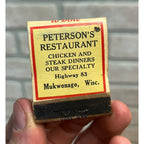 Vintage Peterson's Restaurant - Mukwonago Wisconsin - Advertising FULL Matchbook
