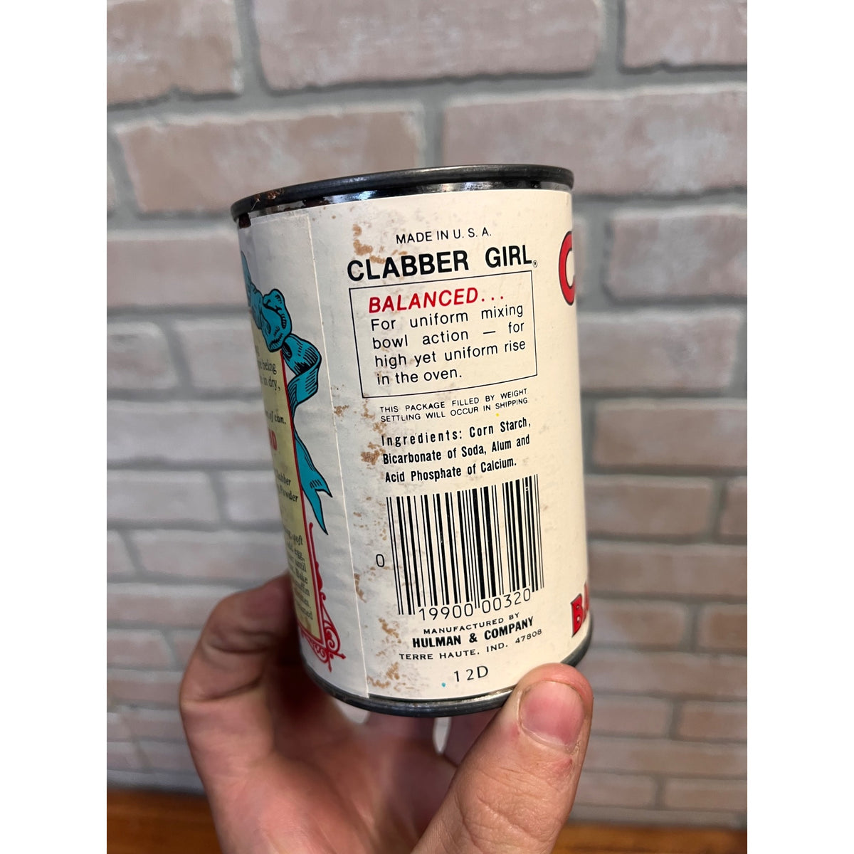 Vintage Clabber Girl Baking Powder Tin Can 10oz Advertising Collectible