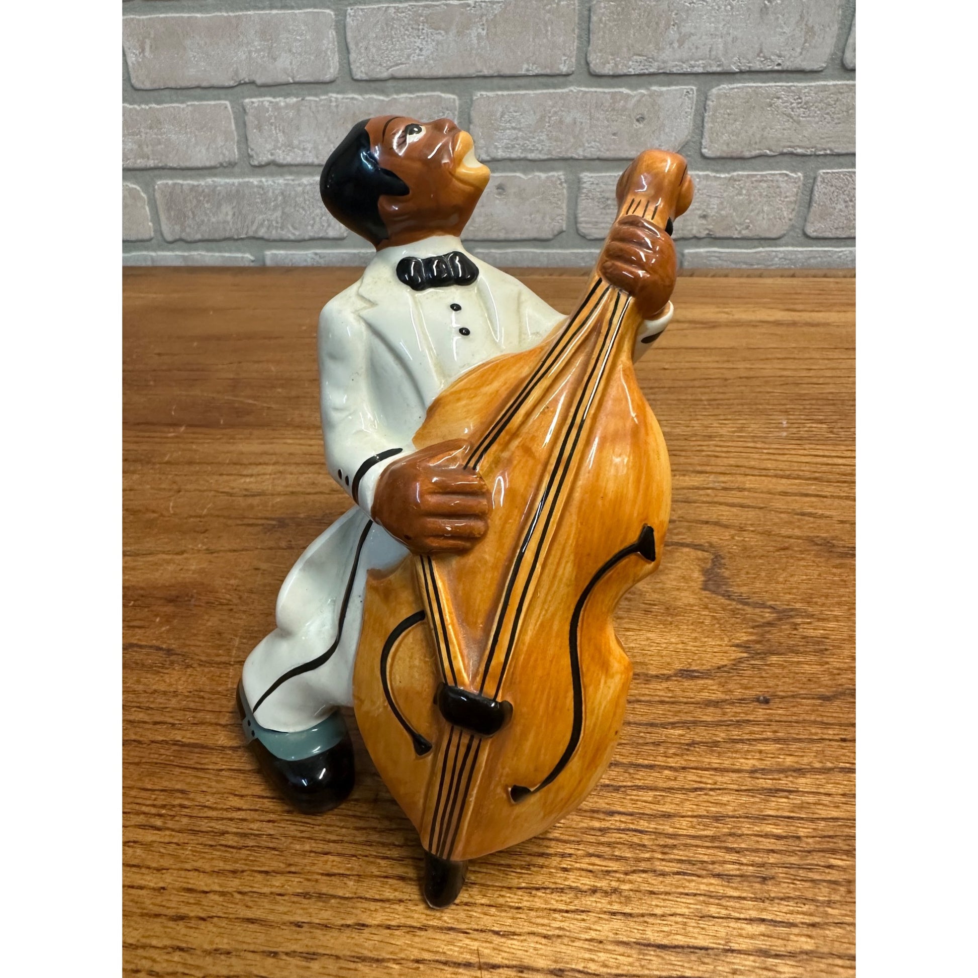 Vintage Jazz Musician Upright Instrument Player Black Americana Porcelain Figure