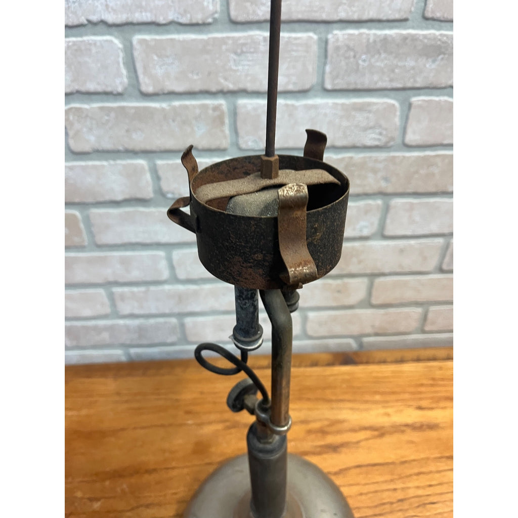 Antique Unbranded White Gas Fueled Table Lamp Coleman? - Parts / Restore