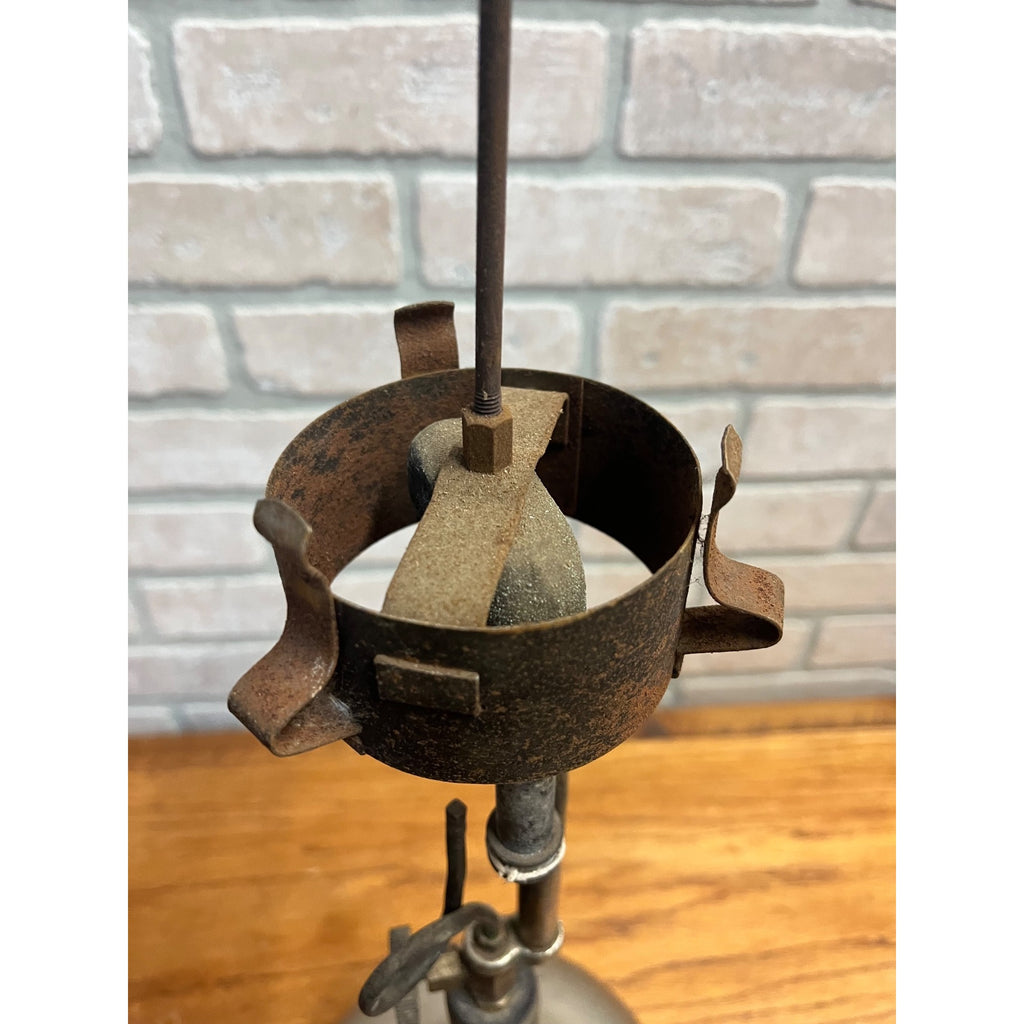 Antique Unbranded White Gas Fueled Table Lamp Coleman? - Parts / Restore