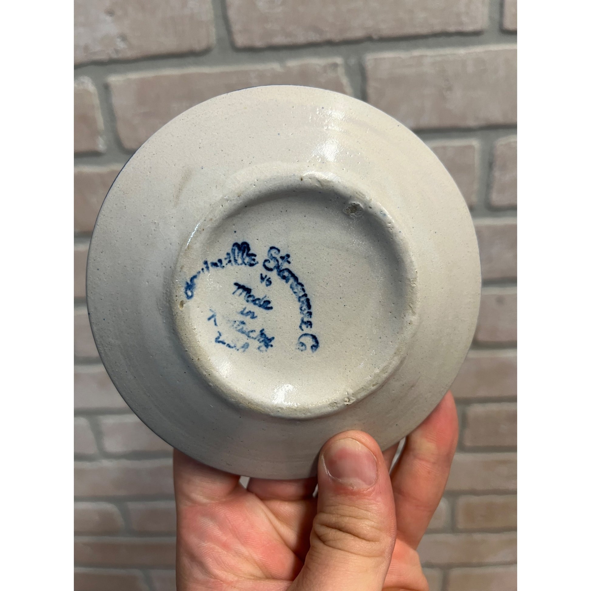 Louisville Stoneware Small Plate Trinket Dish Pleasant Hill Kentucky Tree Blue