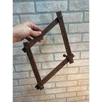 Antique 4-Peg Wooden Accordion Hat Coat Ties Cup Keys Wall Rack Holder Folding 1900s Primitive
