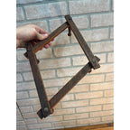 Antique 4-Peg Wooden Accordion Hat Coat Ties Cup Keys Wall Rack Holder Folding 1900s Primitive