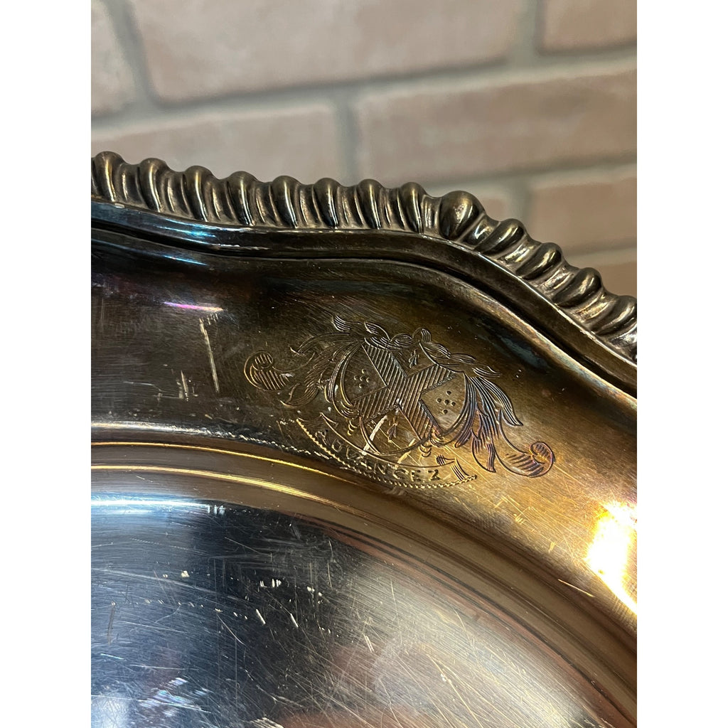 Vintage Joseph Elliot & Sons Silver Plated Octagonal  Serving Tray "Advancez"
