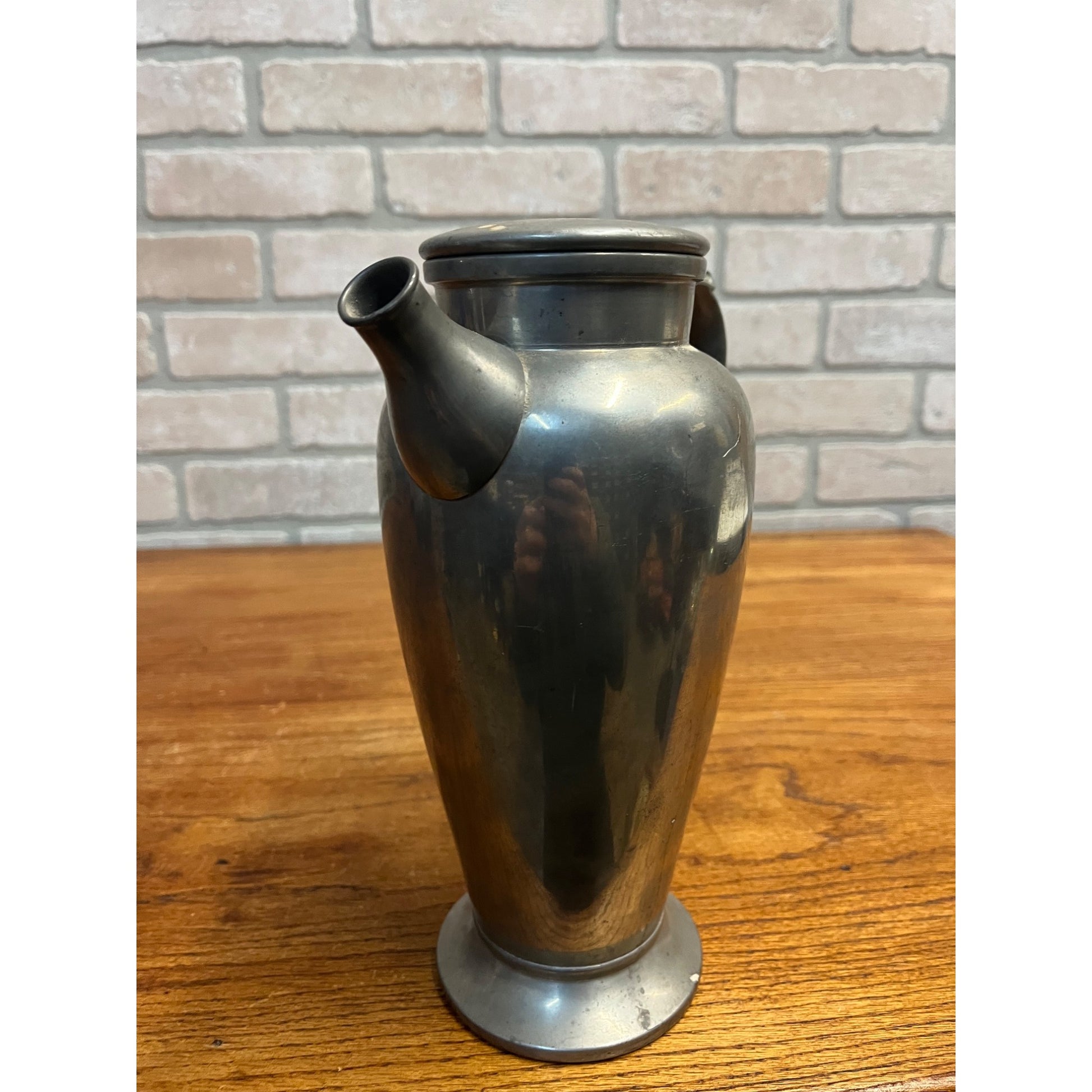 Vintage 10" Silvercraft Pewter Cocktail Shaker Pitcher #2854 Art Deco