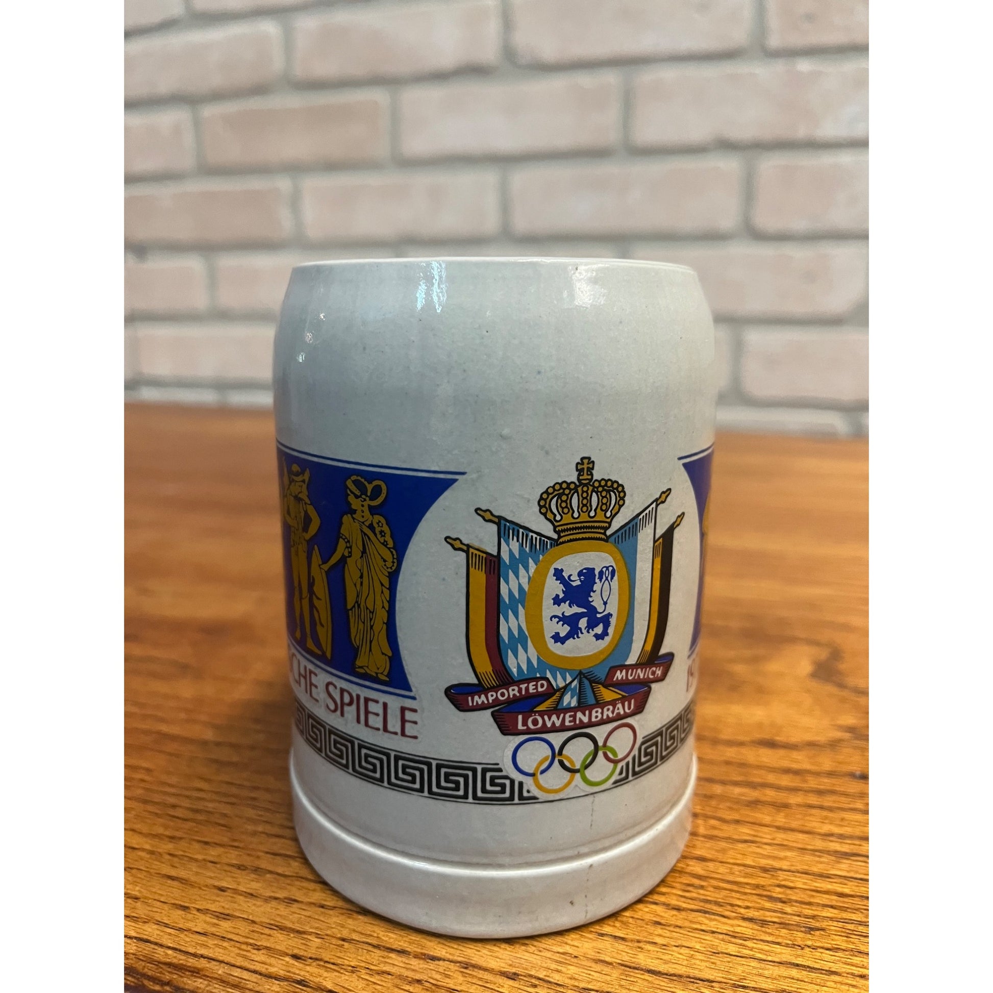 Lowenbrau Munich Olympics Stein Beer Mug 1972 Olympische Spiele 1/2 Litre