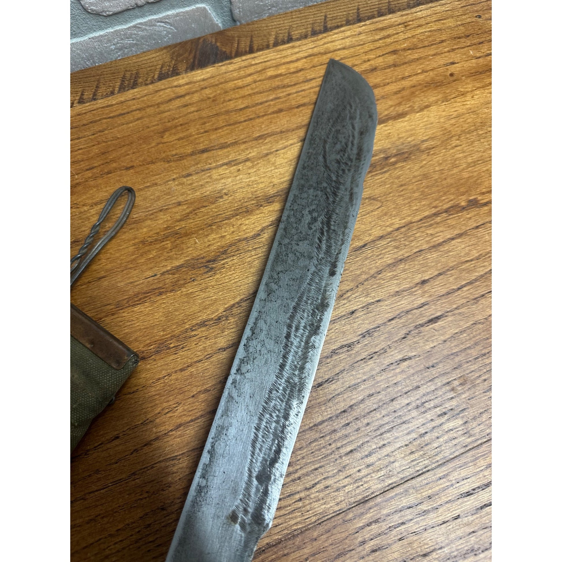 Vintage WWII British Army Machete w/ Canvas Case 1945 WW2 England As-Is