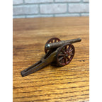 Vintage Arcade Cast Iron Civil War Cannon 4.25" Toy Nickel Plated Barrel