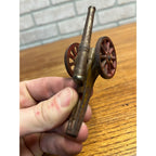 Vintage Arcade Cast Iron Civil War Cannon 4.25" Toy Nickel Plated Barrel