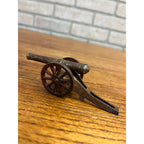 Vintage Arcade Cast Iron Civil War Cannon 4.25" Toy Nickel Plated Barrel