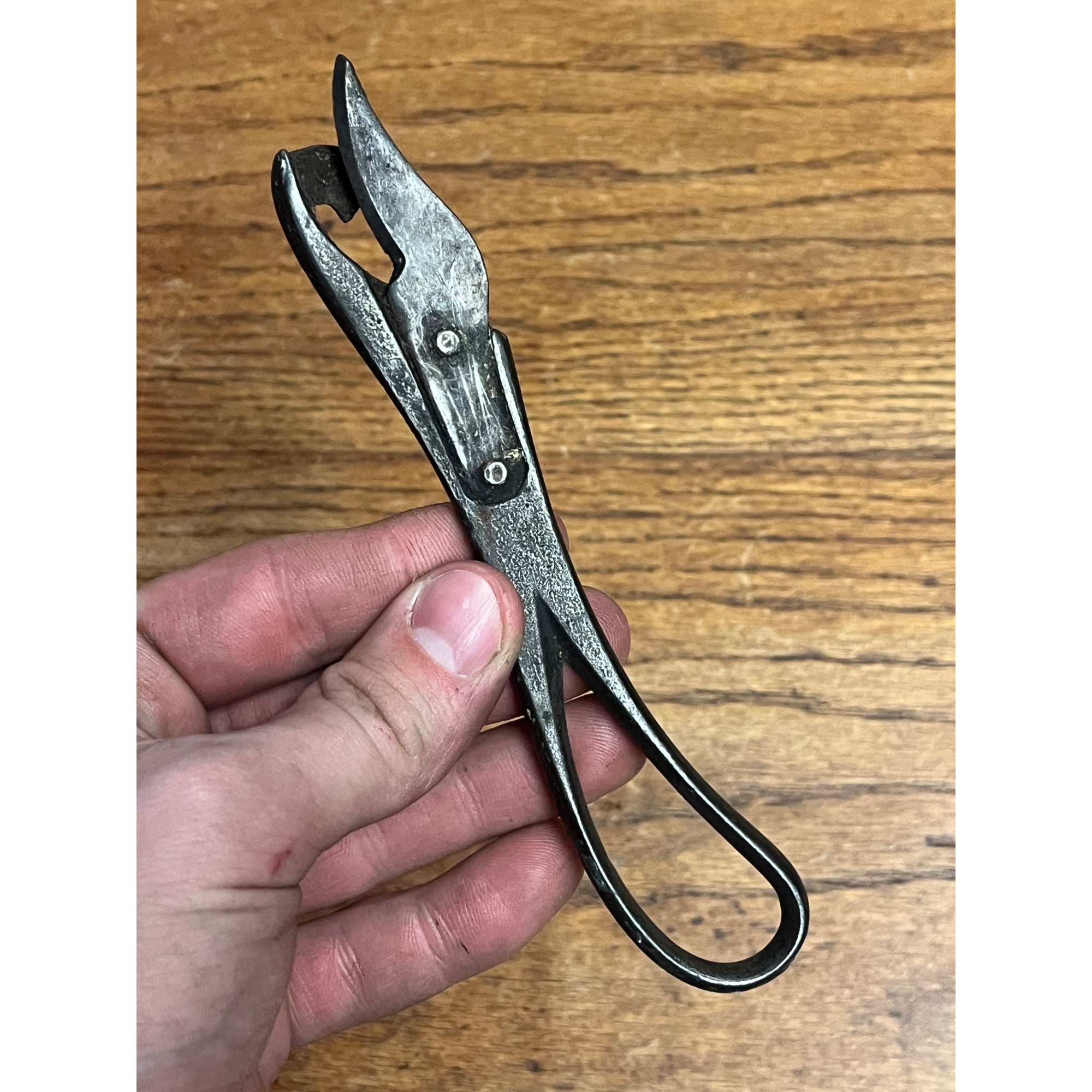 Antique Primitive Early 1900s Steel Can Opener Kitchen Tool 6.25" Farmhouse